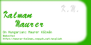 kalman maurer business card